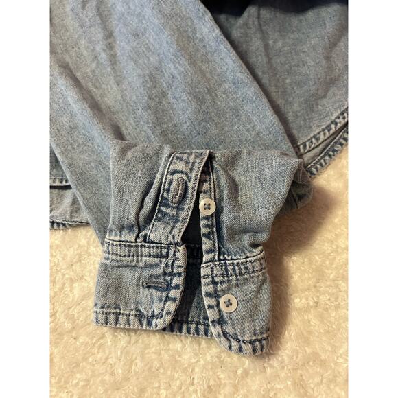 GOOD AMERICAN Easy Shirt In Indigo Size Medium - Picture 3 of 9